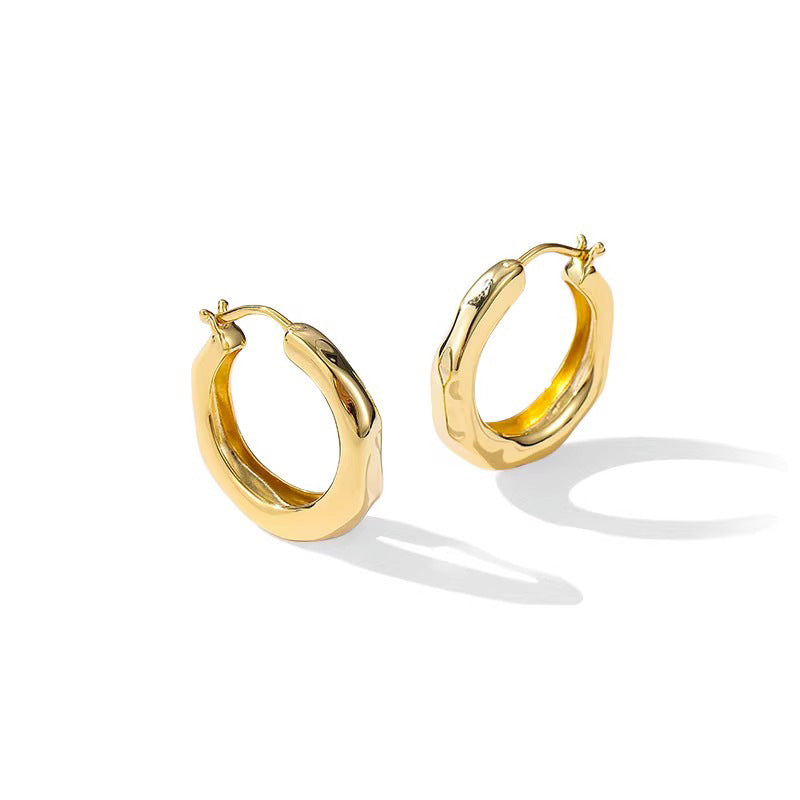 Wholesale s925 sterling silver vintage flowing hoop earrings