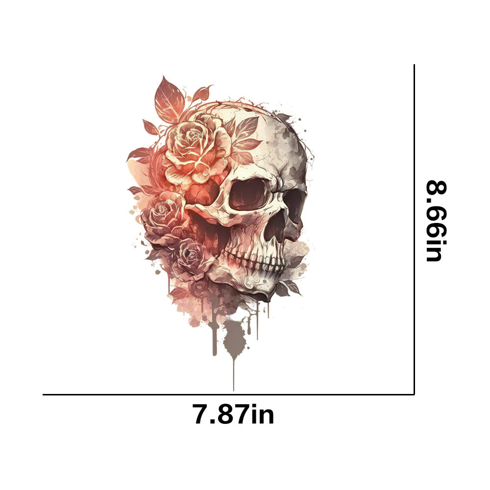 Wholesale 10pcs Colorful Flower Skull UV DTF Ready to Press Transfers Wraps