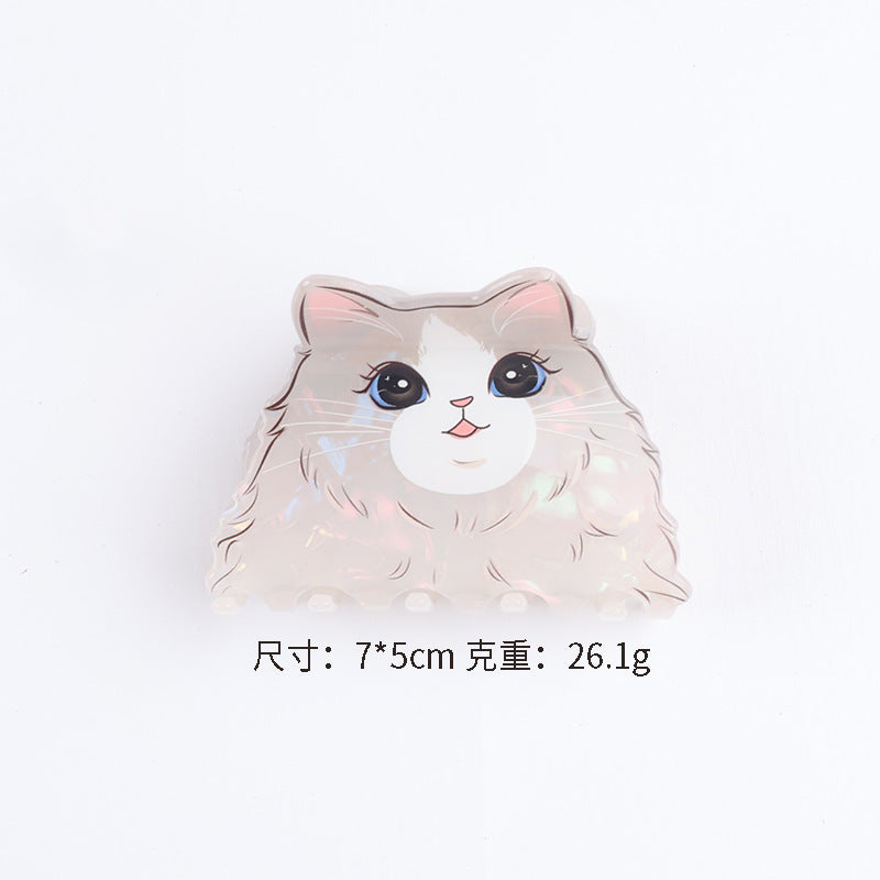 Wholesale New French Rhinestone Cat Hair Claw Clip Acrylic Hollow Women S Hair Accessory Cute Everyday Styling For Boutique Resale