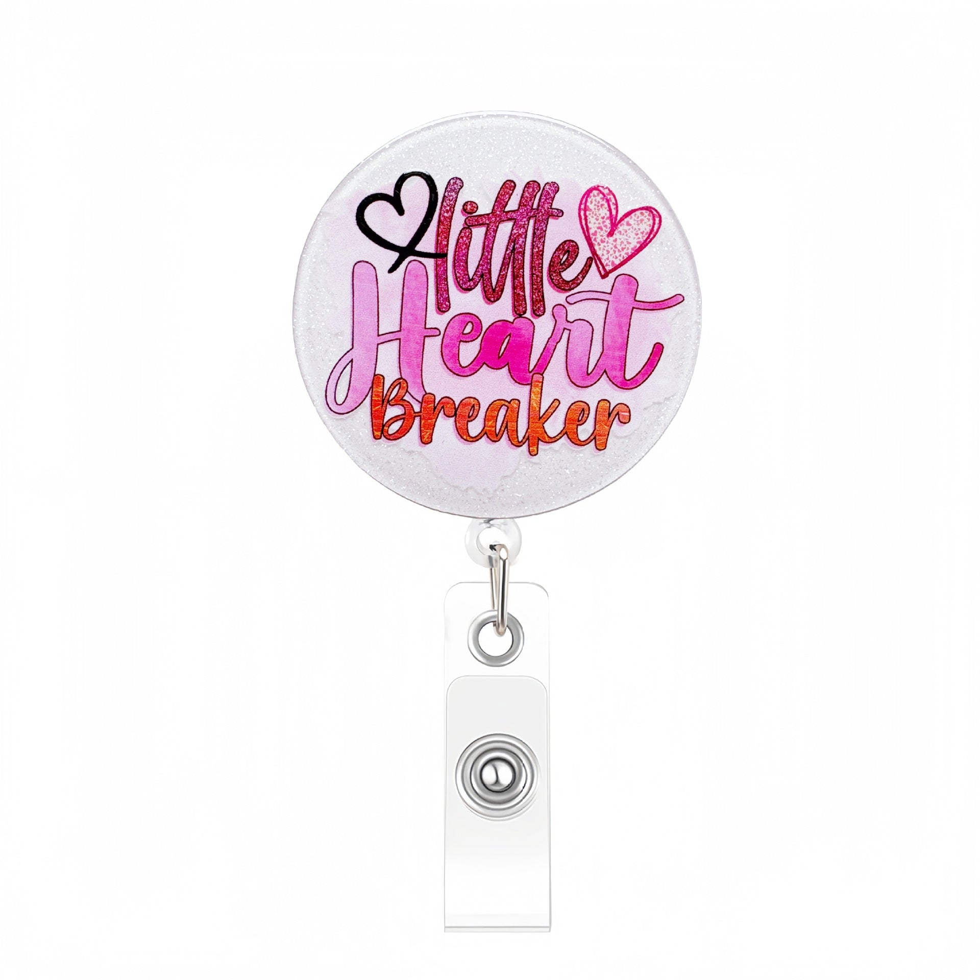 Wholesale  Acrylic Romantic Valentine' s Day  Retractable Badge Reel