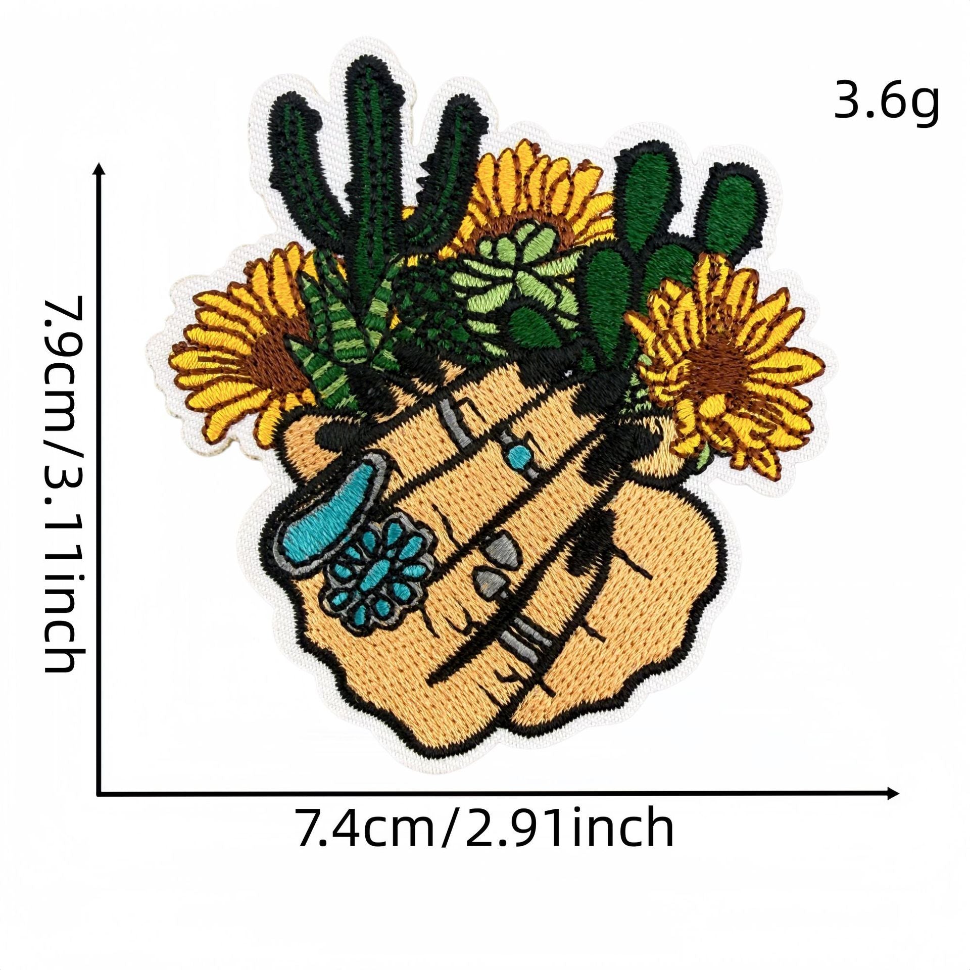 Wholesale Chic Cowgirl Western Embroidered Patch Set 18Pc Leopard Cactus Design Sew On Badge Craft Supply