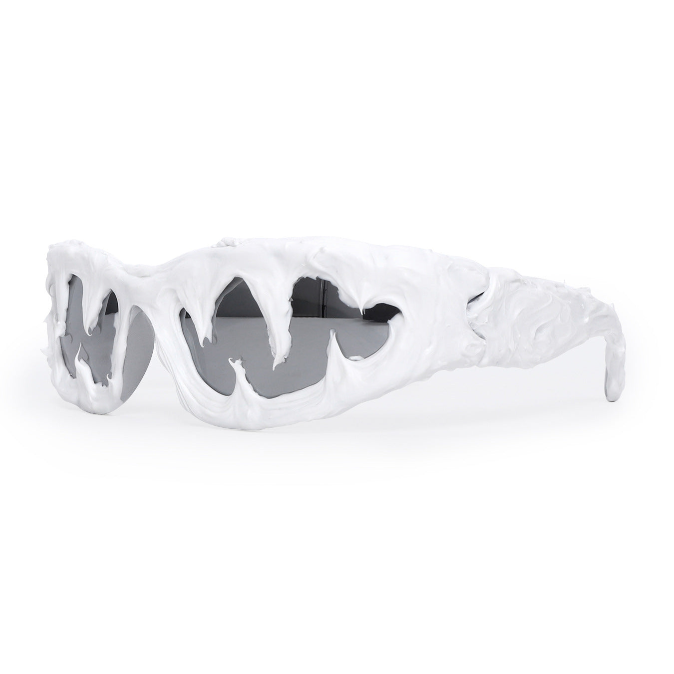 Wholesale Steampunk Fashion Trendy Personality Small Frame Shark Teeth Drop Gel Sunglasses