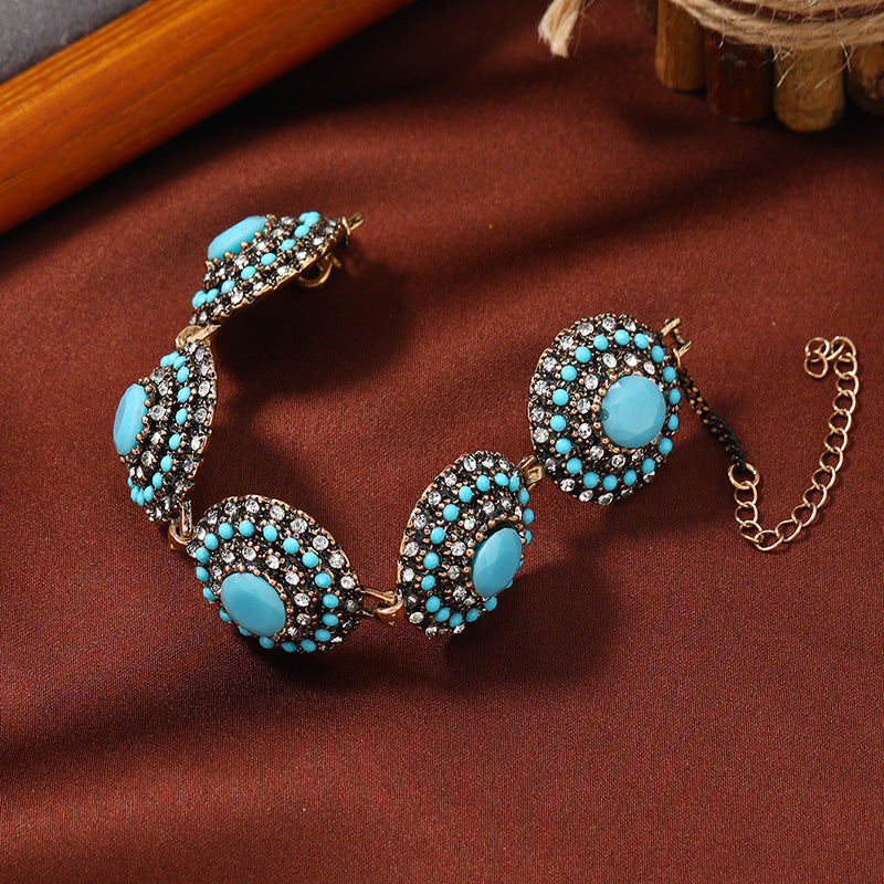 Wholesale Retro Ethnic Style Creative Alloy Diamond Bracelet