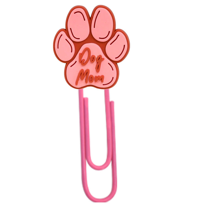 Wholesale Random 50pcs Cute colo  dog claw footprints paper clips metal bookmarks