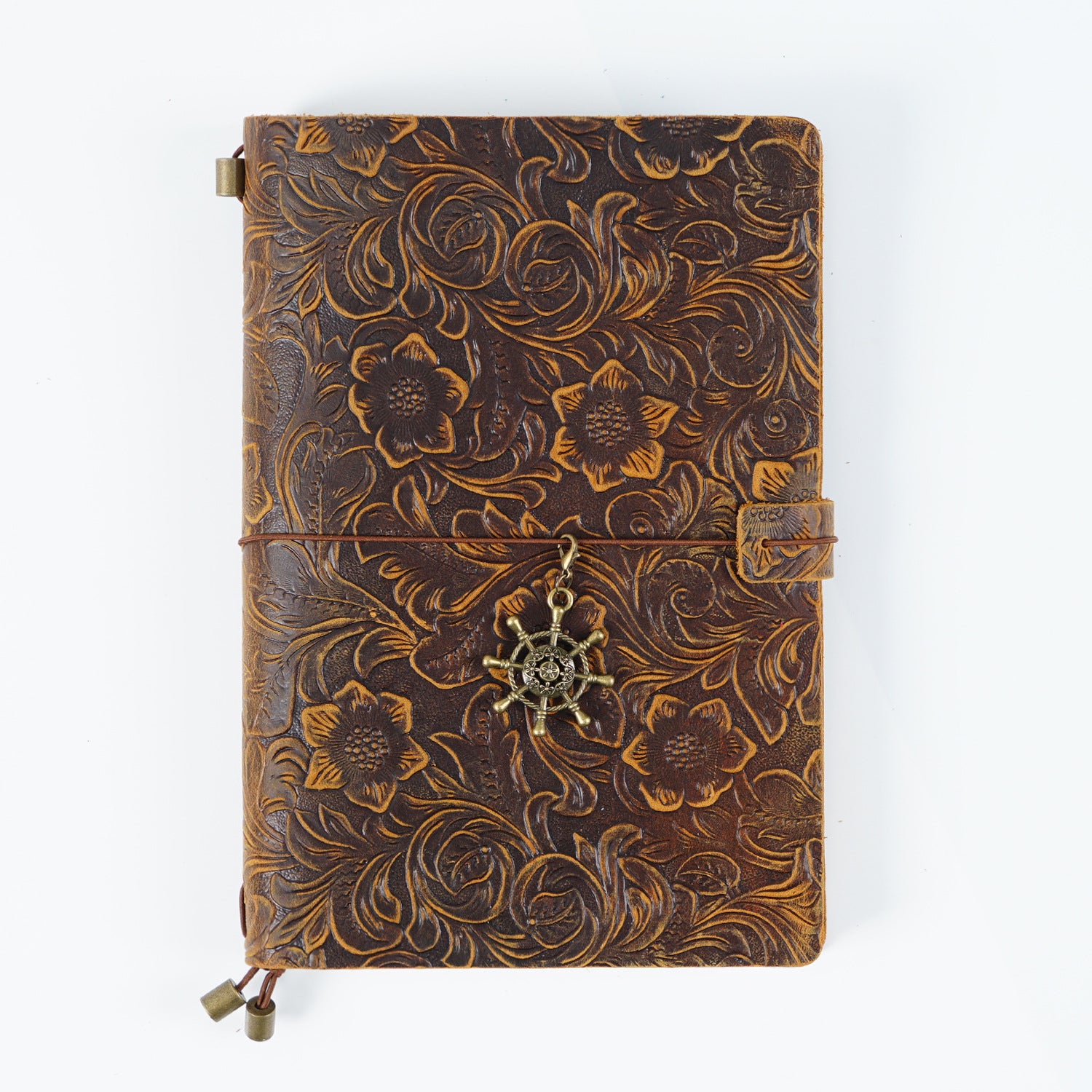 Wholesale Vintage Carved Handmade Loose-leaf Top Layer Cowhide Notebook