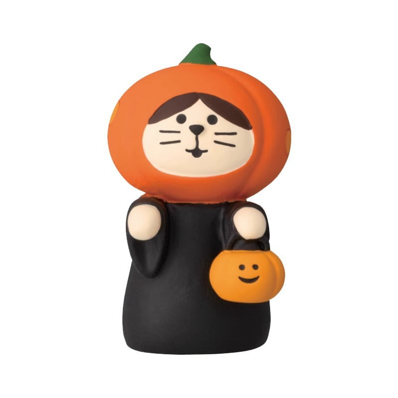 Wholesale  Themed Clown Cat Pumpkin Miniature Resin Scene Ornament For Home Decor Gift