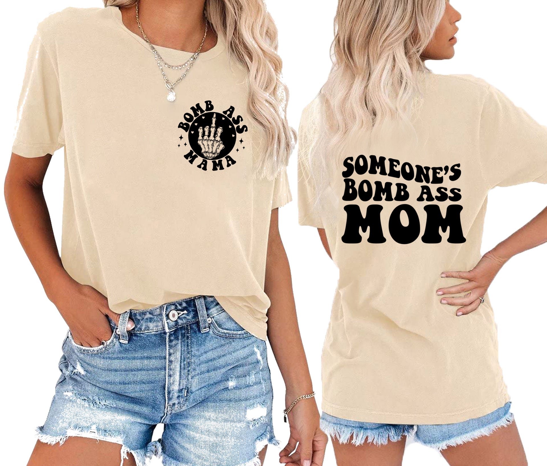 Wholesale Mama Mom Printed Cotton T-shirts
