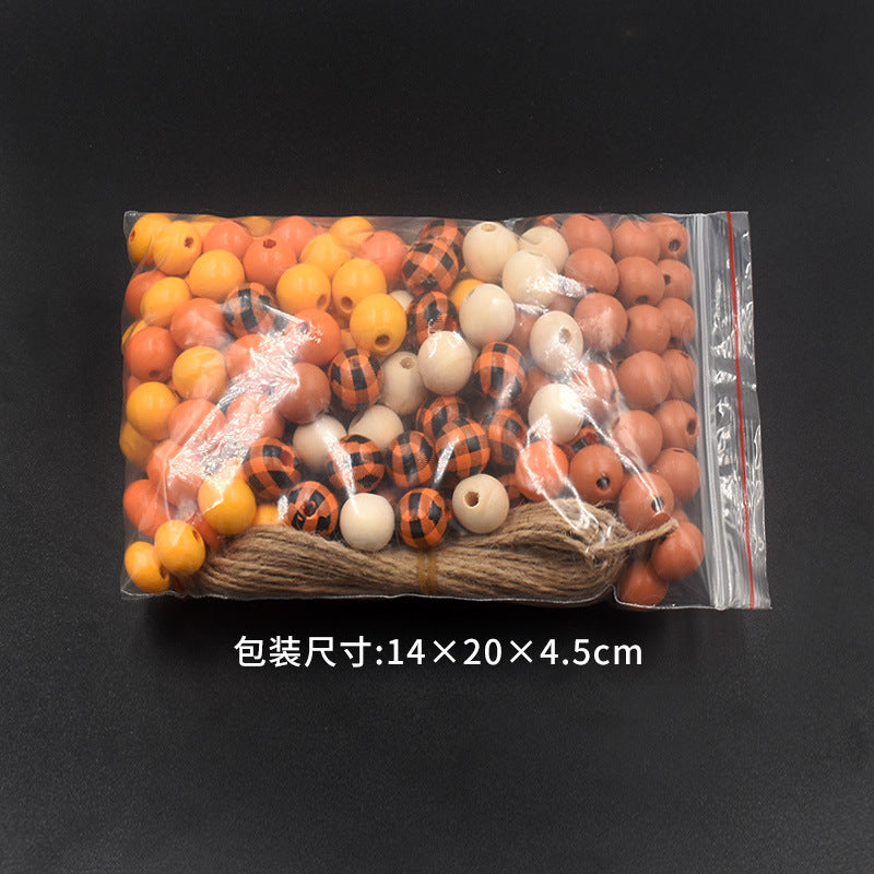 Wholesale 200PCS New Halloween Colorful Checkered DIY Wood Beads
