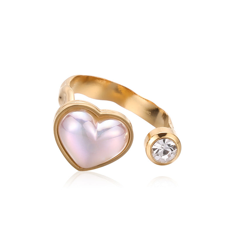Wholesale Stainless Steel Heart-shaped Open Ring