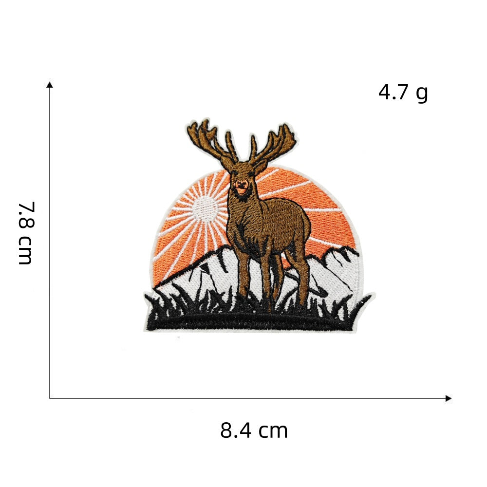 Wholesale Embroidered Patches Outdoor Camping Travel Landscape Adhesive Backing Decorative Gift