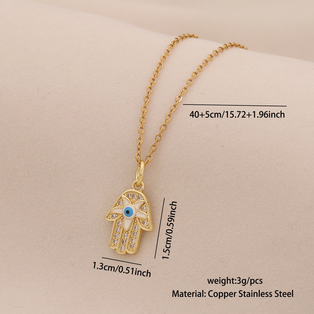 Wholesale Devil' s Eye Necklace Stainless Steel Clavicle Chain