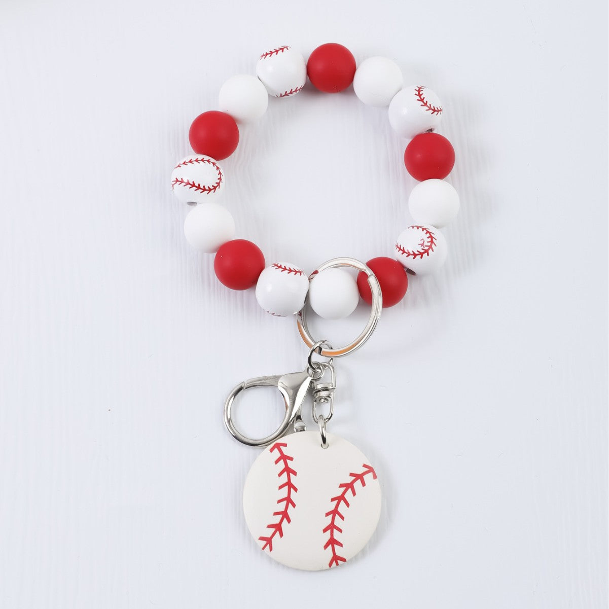 Wholesale Cartoon Sports Beaded Wristlet Keychains Basketball Football Volleyball Pendant