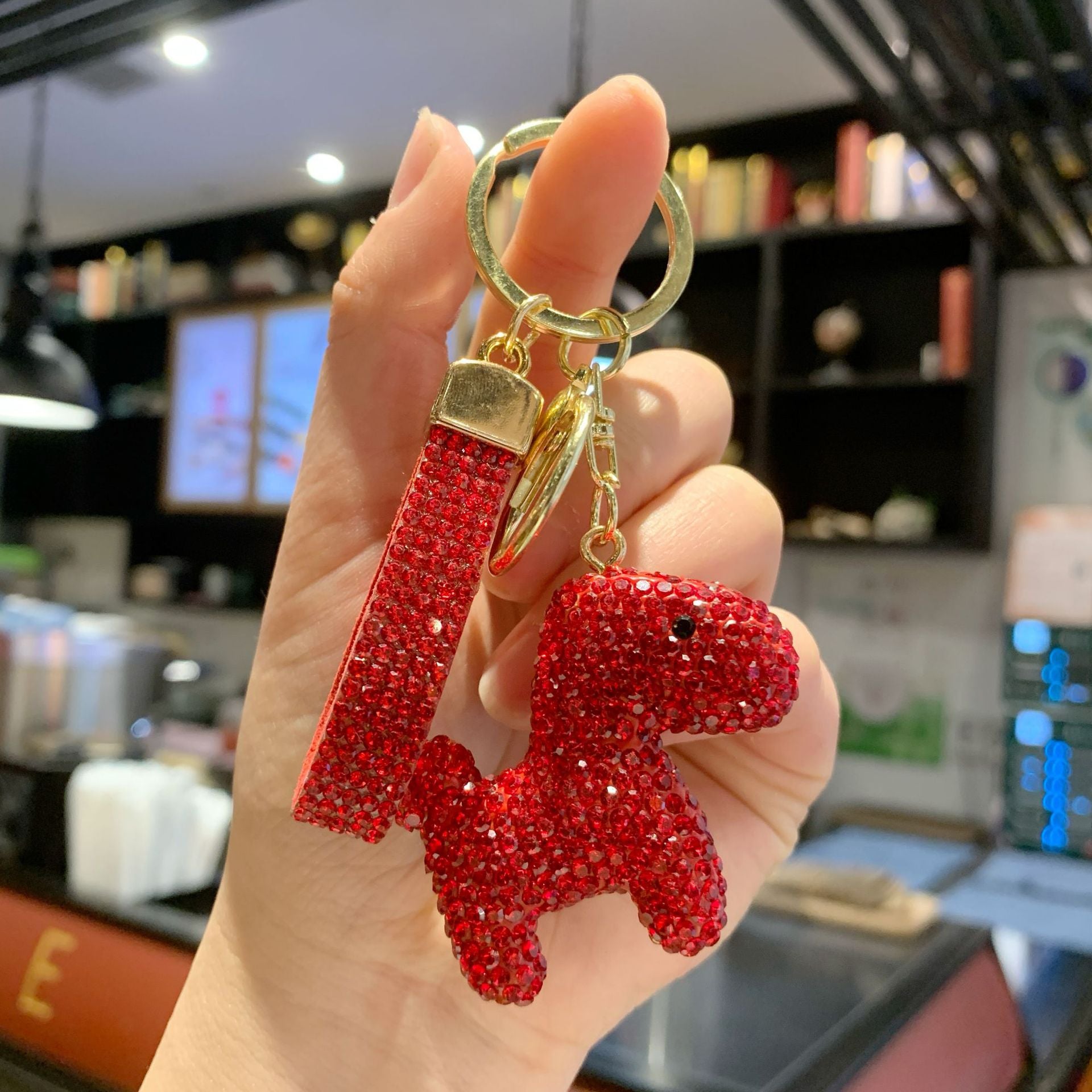 Wholesale Cute Rhinestone Pony Keychain