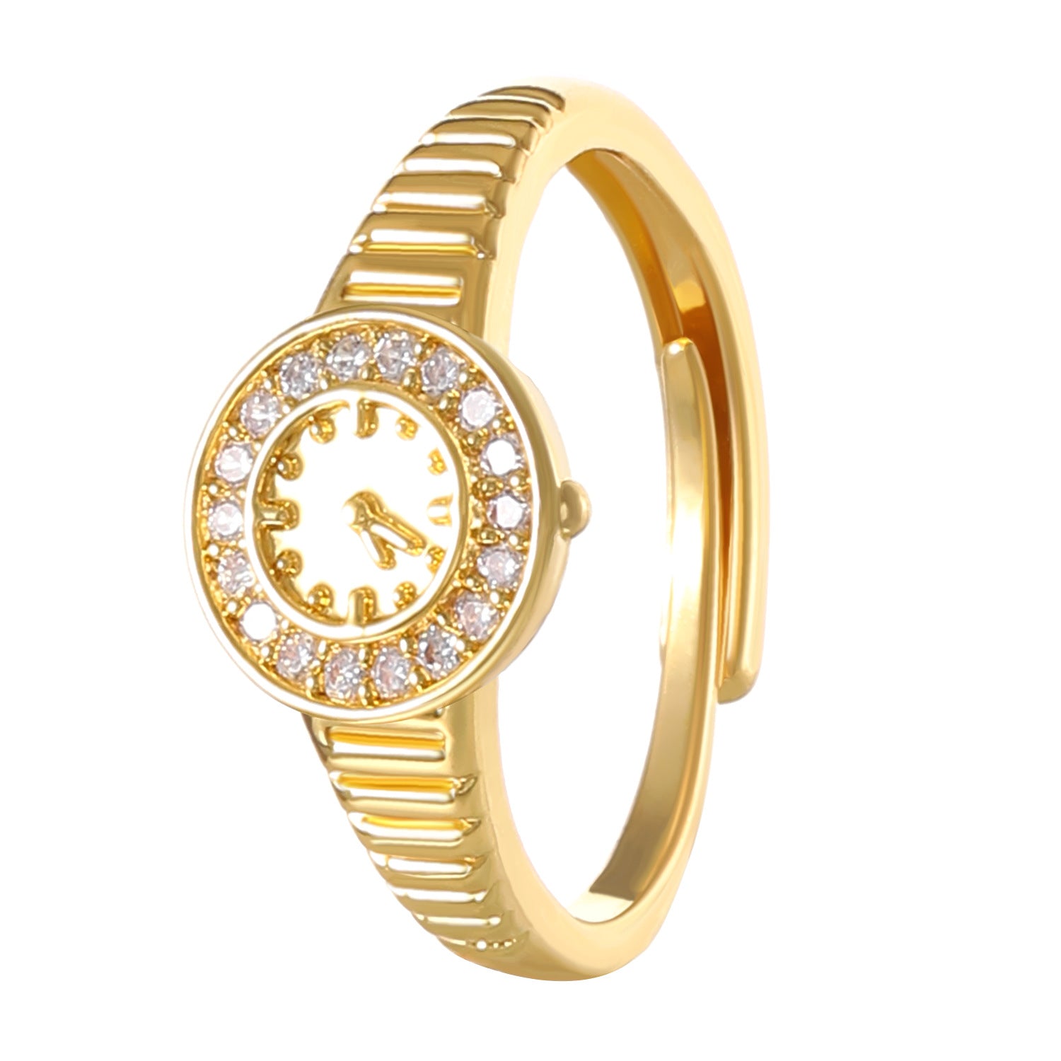 Wholesale gold watch style light luxury couple index finger ring