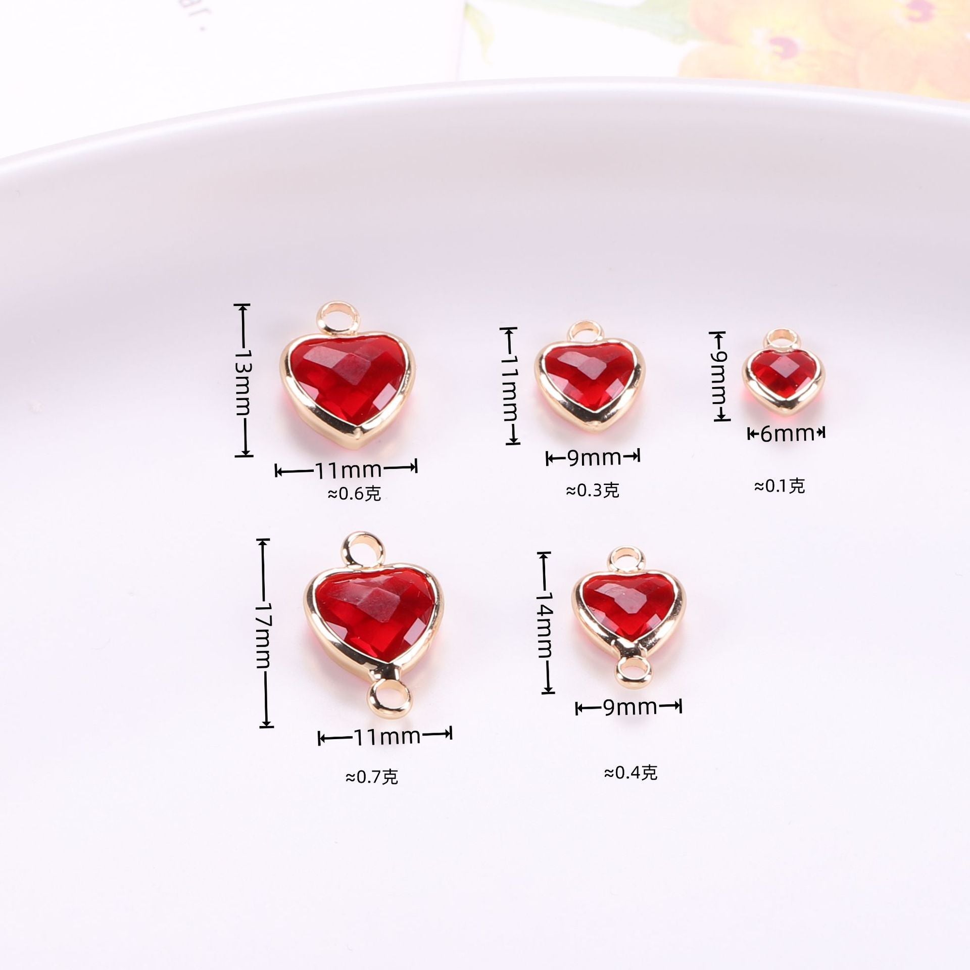 Wholesale Crystal Love Peach Heart Pendant