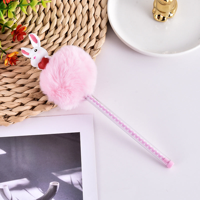 Wholesale Plush Rabbit Plastic Gel Pen