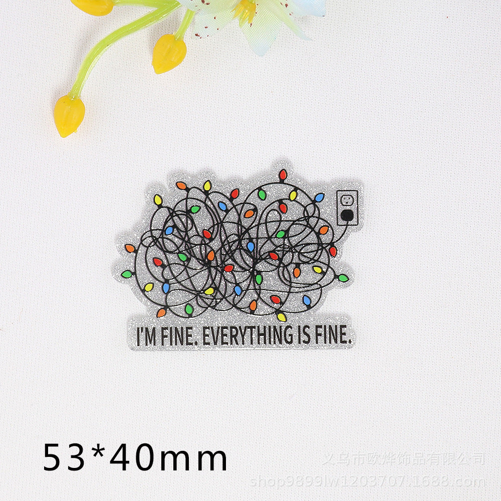 Wholesale 10pcs Cartoon Lips Letters Acrylic DIY Patches