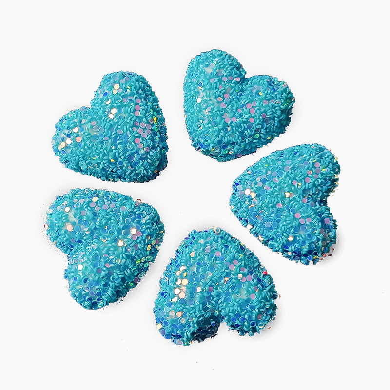 Wholesale Sequined heart-shaped straight hole Acrylic Beads