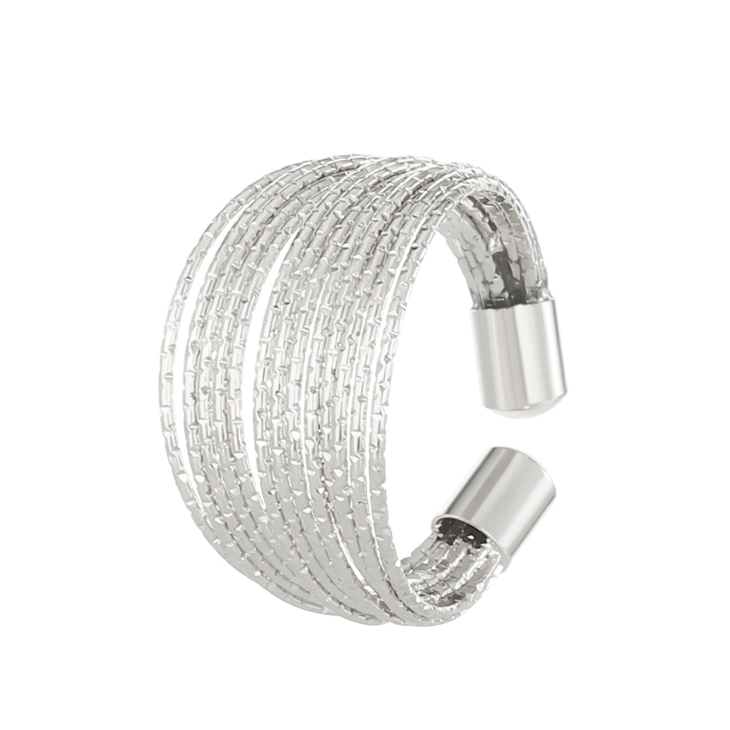 Wholesale Multi-layer Open Glitter Wire Ring