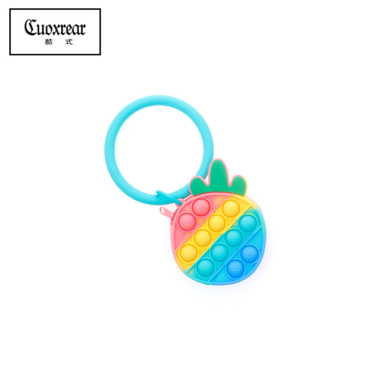 Wholesale Press Cute Zipper Decompression Tool Mini Silica gel Keychains