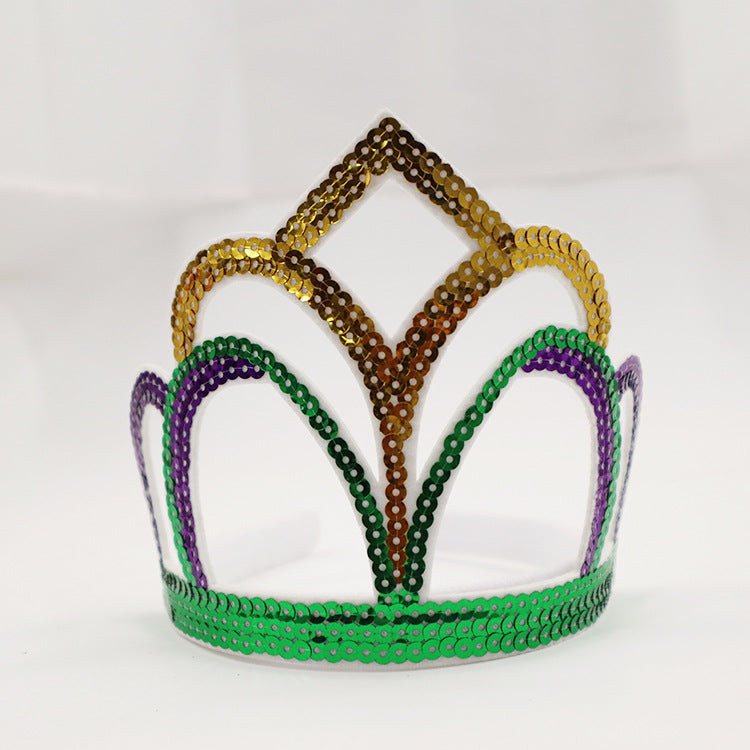 Wholesale Carnival Sequins Colorful Sequins Crown Tiara Prom Party Decoration Crown