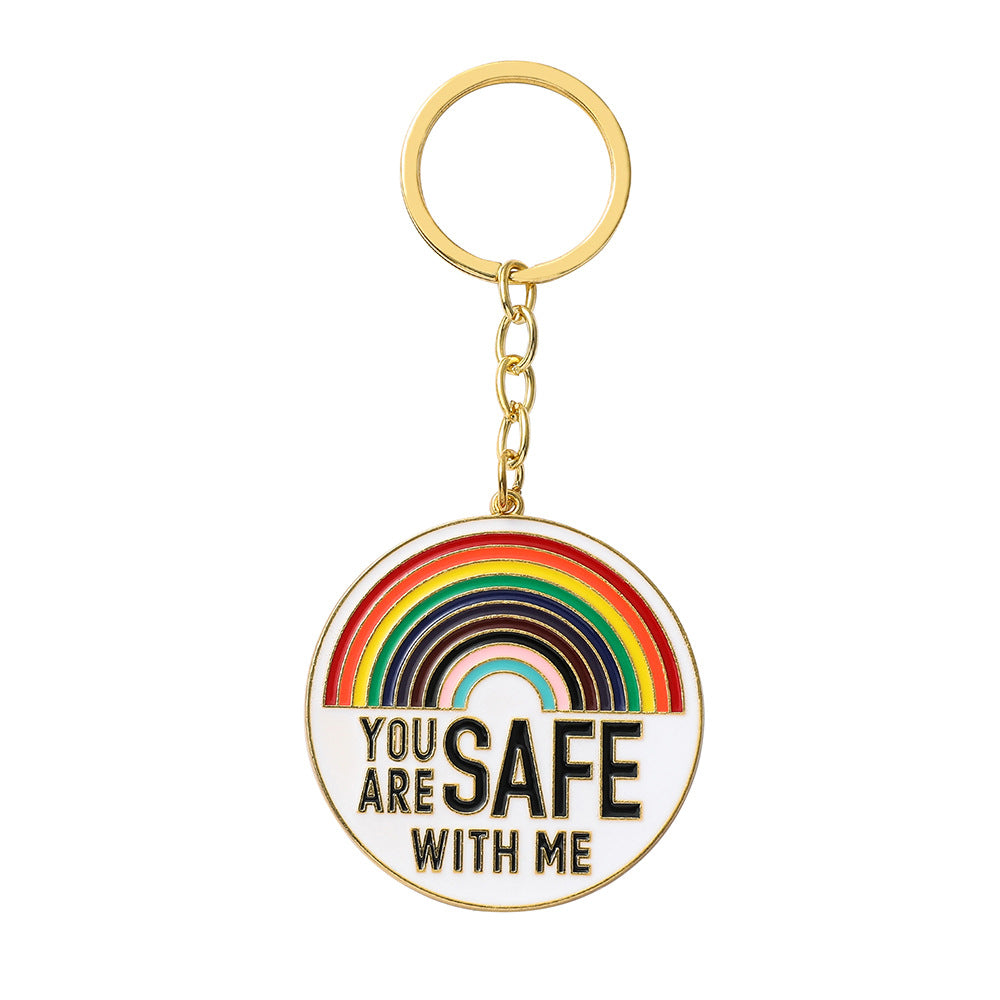 Wholesale Rainbow Letter Zinc Alloy Key Chain