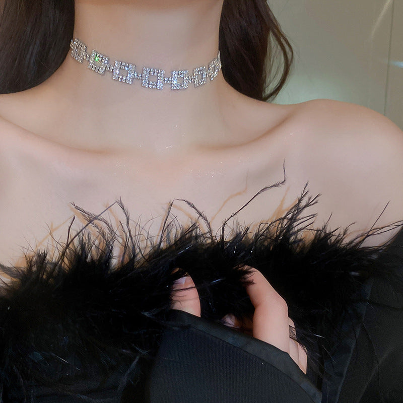 Wholesale Heavy Diamond Square Necklace