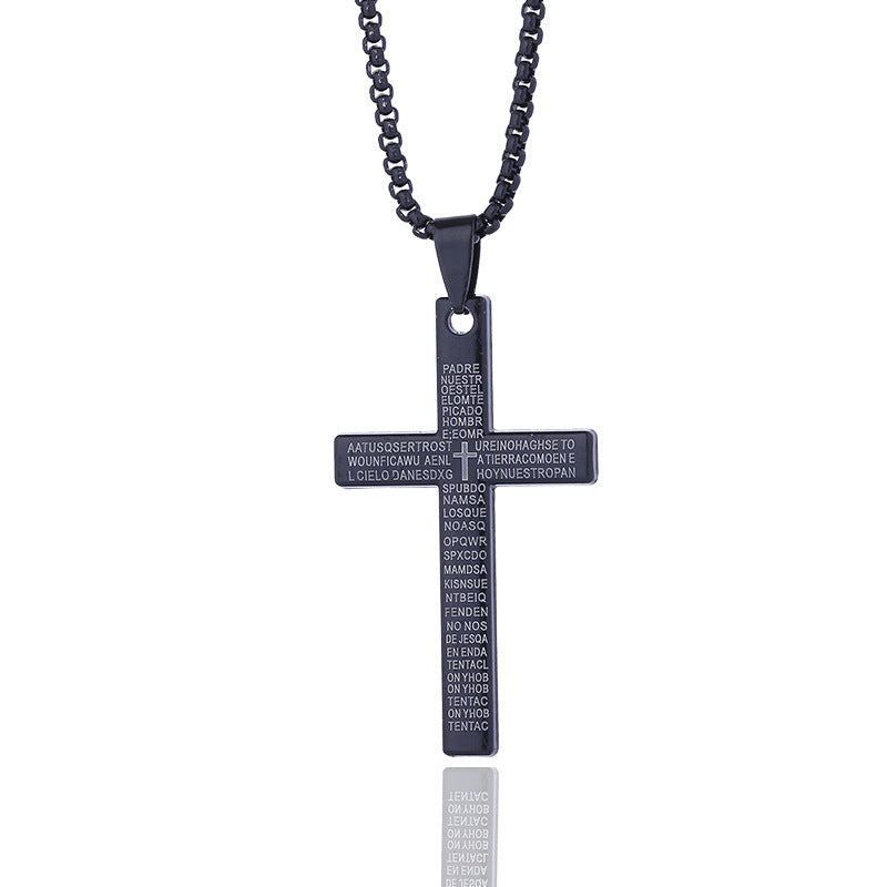 Wholesale Cross Men's Scripture Hip Hop Necklace