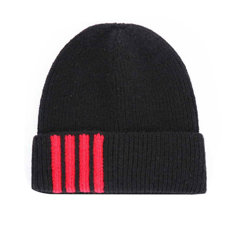 Wholesale Knitted Hat Simple Striped Woolen Hat