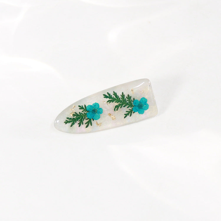 Wholesale 6pcs Pearlescent Real Flower Hairpins