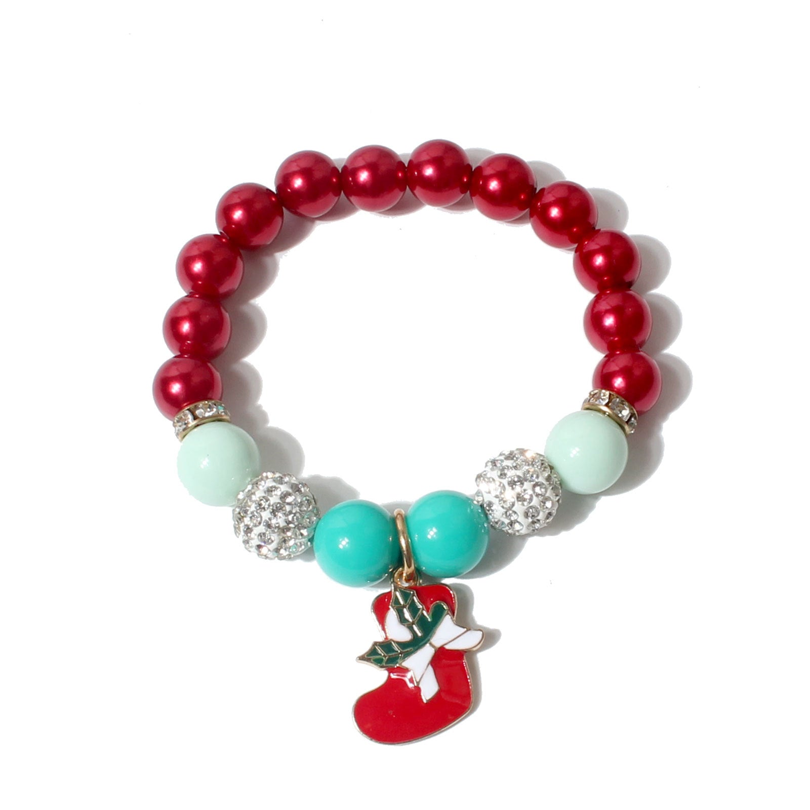 Wholesale Christmas polymer clay diamond ball colorful beads beaded bracelet