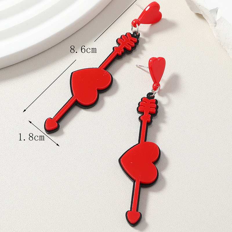 Wholesale fashion Valentine's Day earrings acrylic heart letters love confession lovers earrings tide