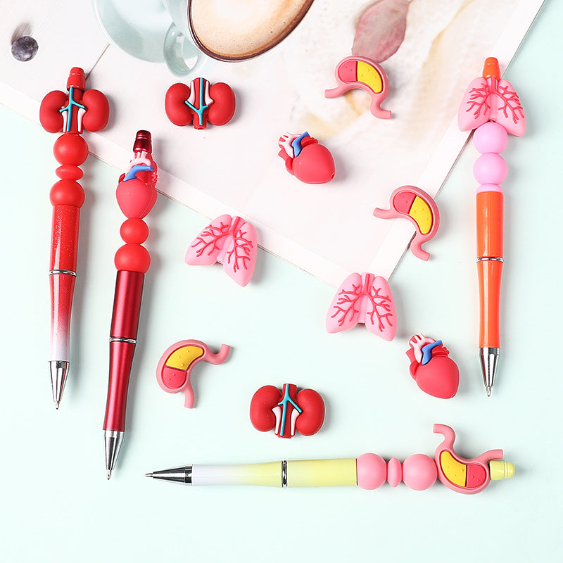 Wholesale 20pcs  Medical and Nursing Educational Silicone Beads  3D Focal Beads