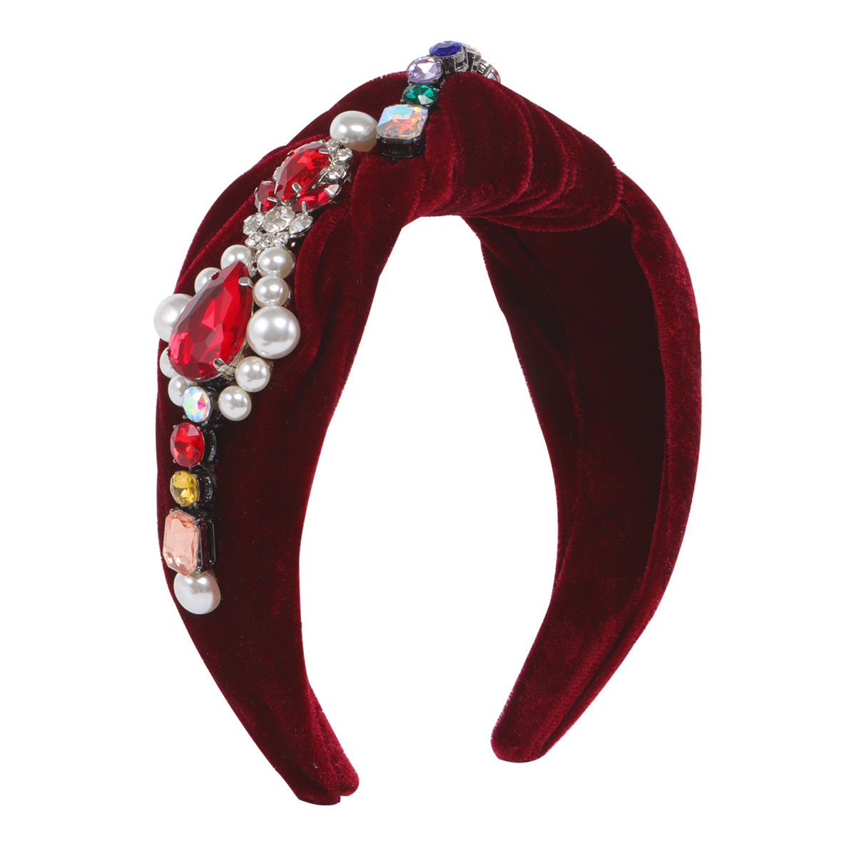 Wholesale Fabric Colored Diamond Pearl Hair Bands
