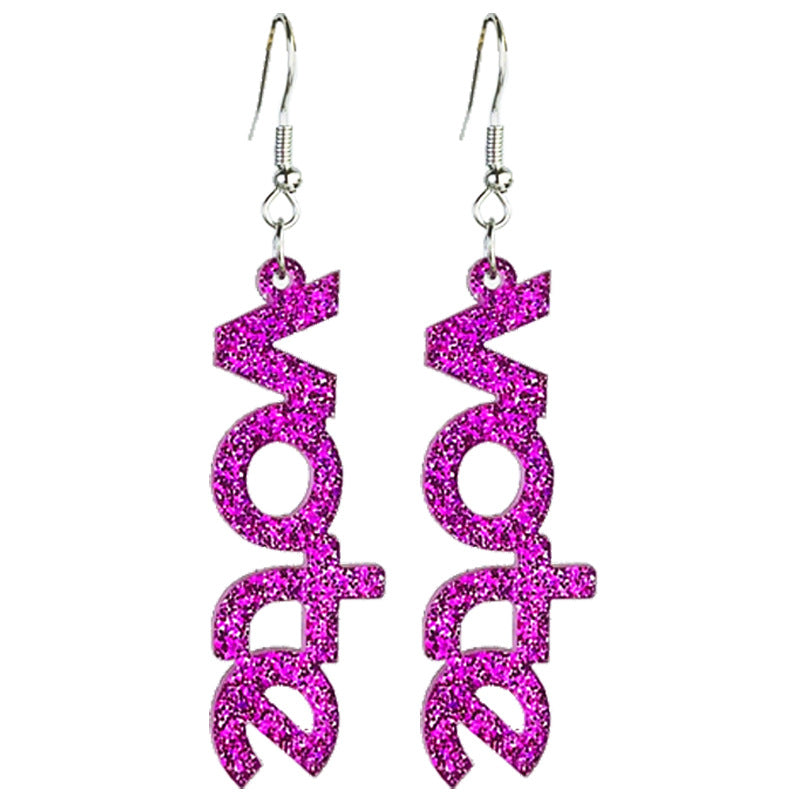 Wholesale 2pcs Wooden Red White and Blue Acrylic Earrings