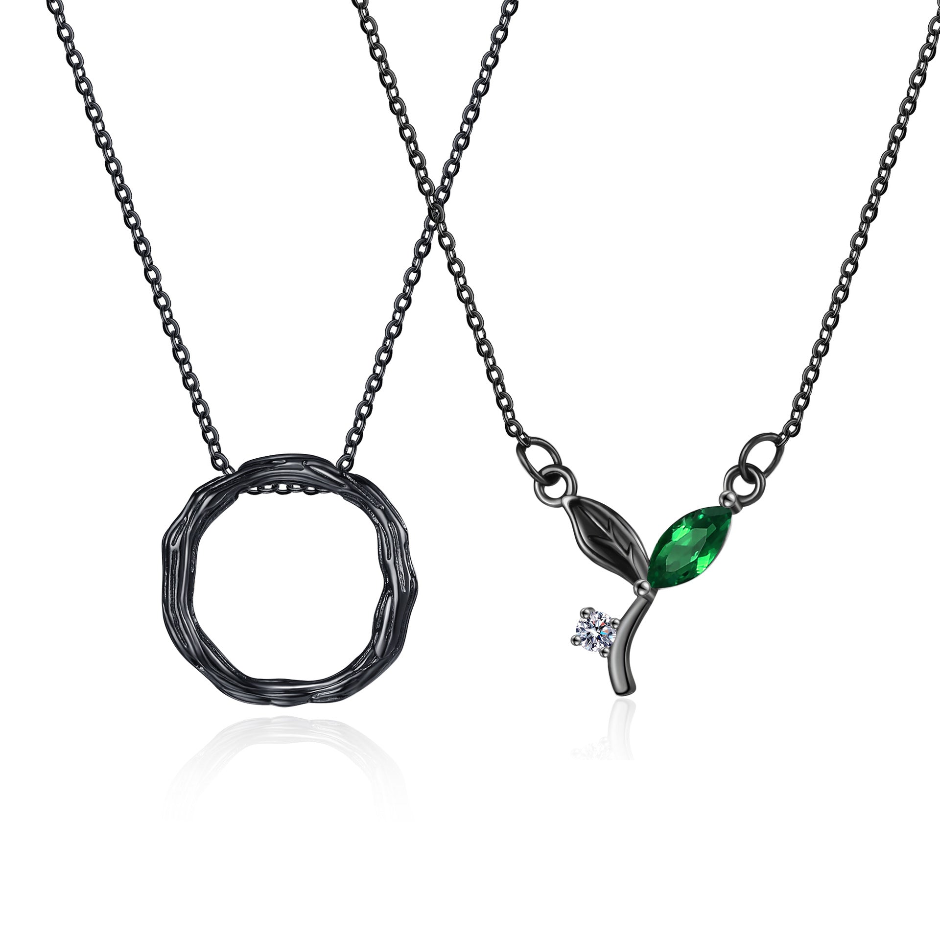 Wholesale Sprout Ring Couple Copper Necklaces