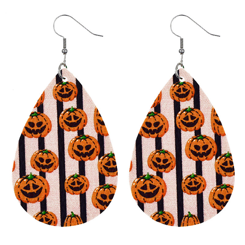 Wholesale Bat Elf Water Drop  Leather Earrings