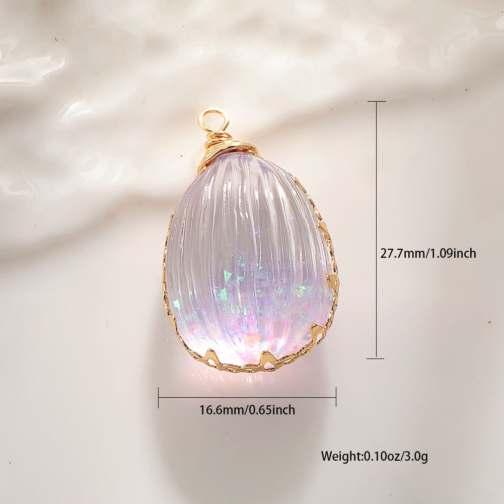 Wholesale DIY copper wire edge conch real flower dried flower pendant accessories
