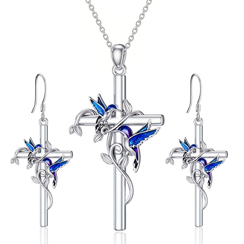 Wholesale Cross and bird pendant necklace