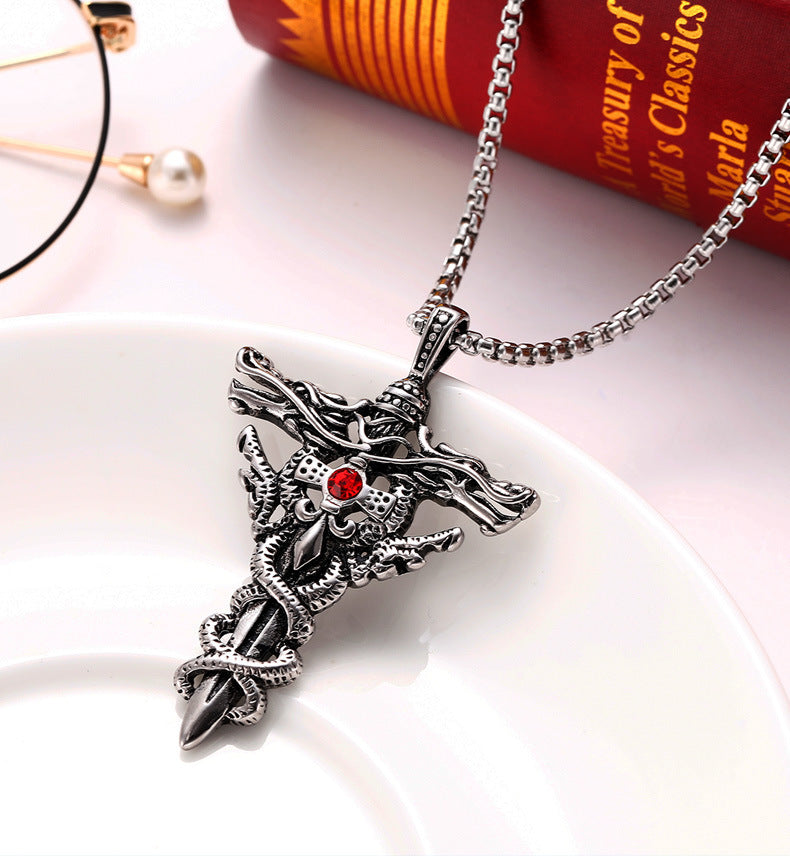 Wholesale Retro Lion Head Pendant Necklace Unisex Punk Rock Style Fashion Accessory