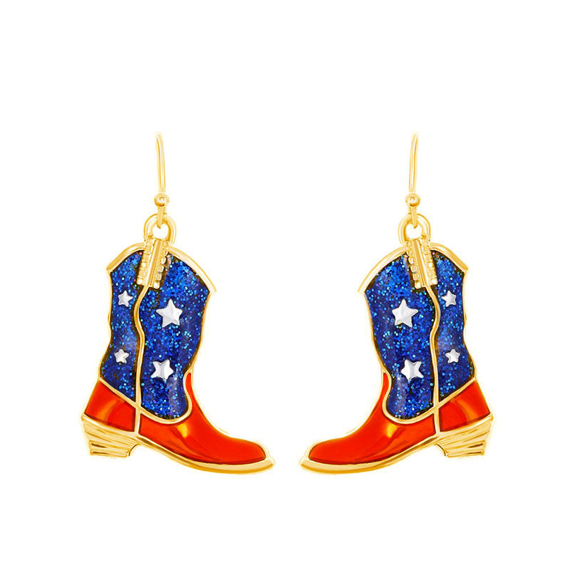 Wholesale American Independence Day Flag Wings Boots Earrings