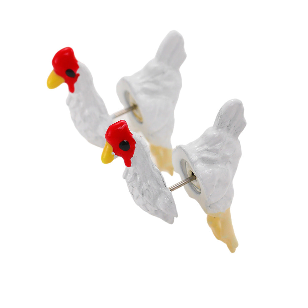 Wholesale  Hen Ear Studs Resin Earrings