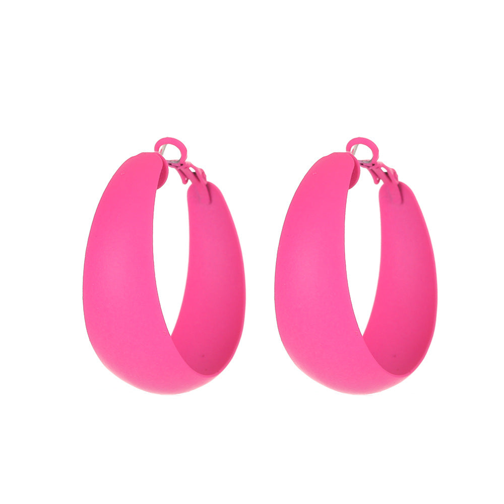 Wholesale Retro exaggerated large earrings with colorful C-shaped earrings