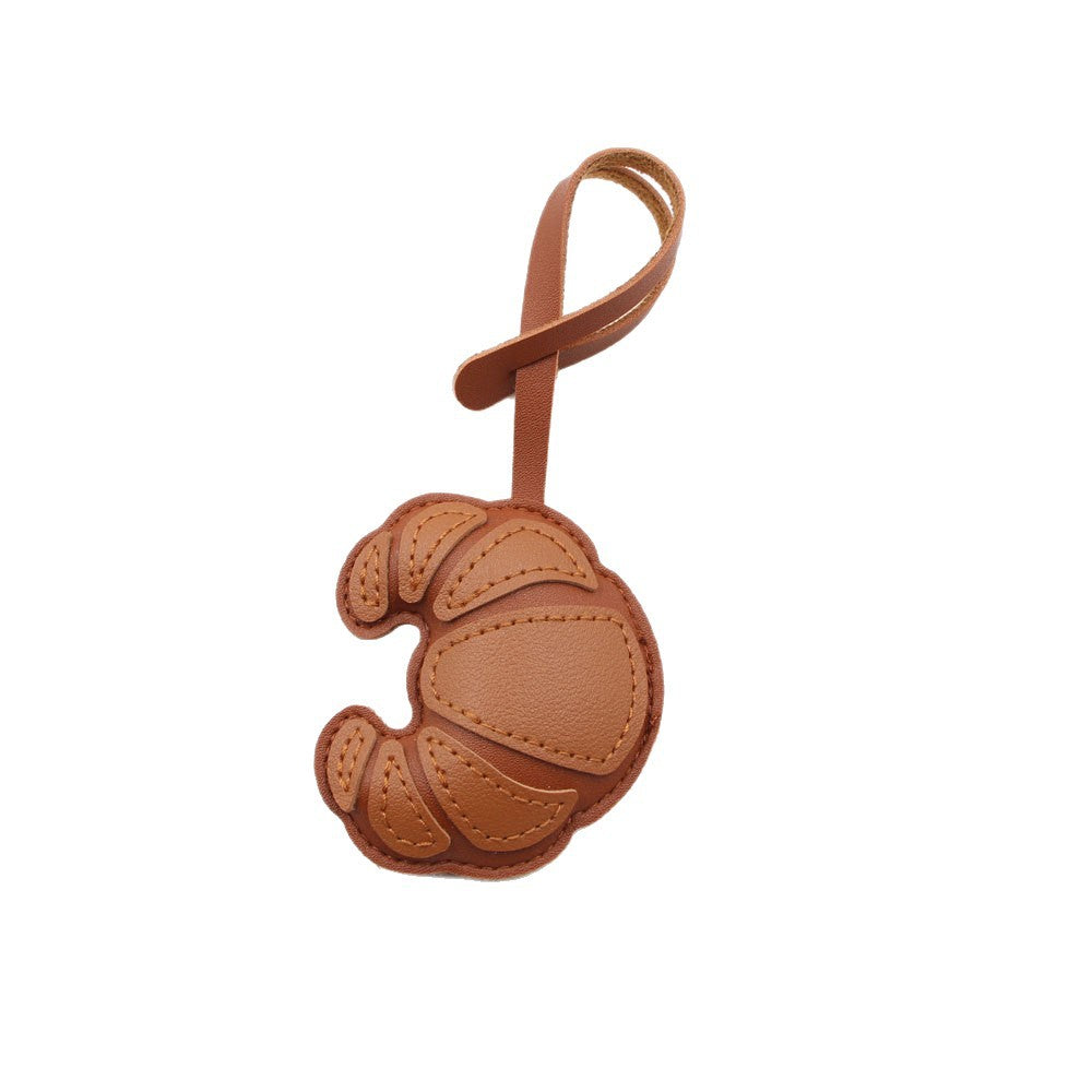 Wholesale Artificial Leather Croissant Design Cute Animal Bag Charm Pendant Handbag Decoration Party Gift Boutique Resale