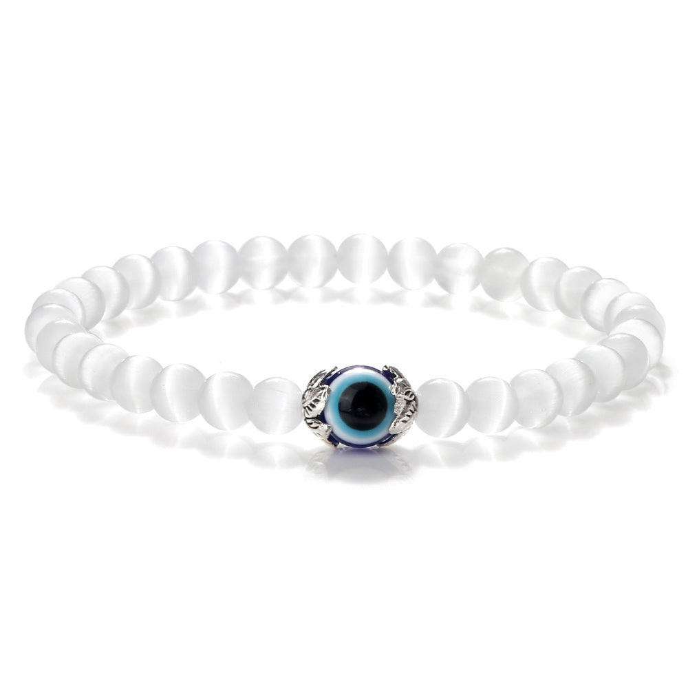 Wholesale  Devil' s Eye bracelet blue eye beads alloy flower holder bracelet