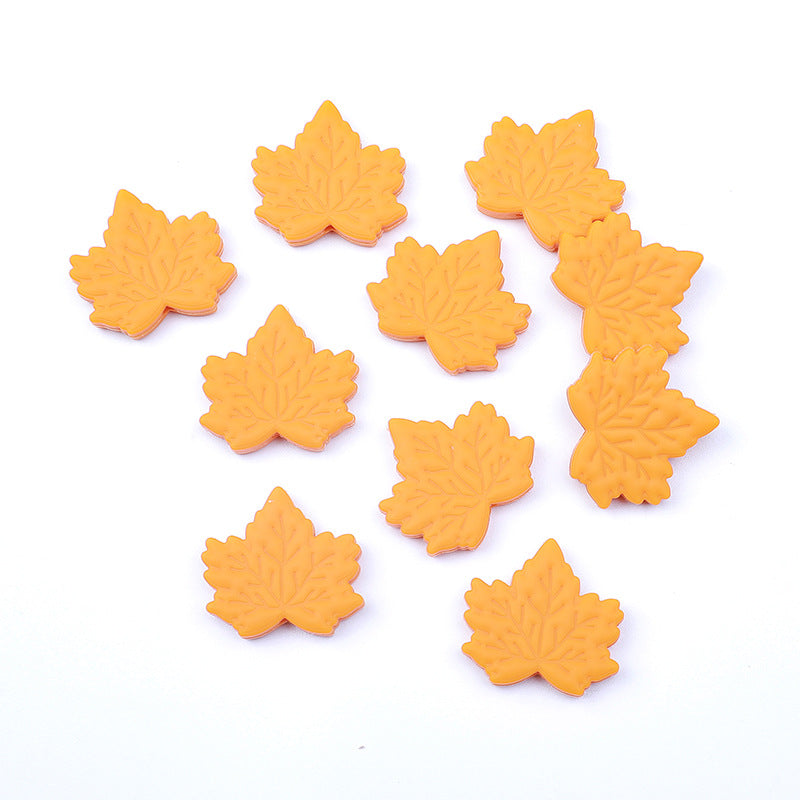 Wholesale 20pcs Cartoon Maple Leaf Silicone Beads