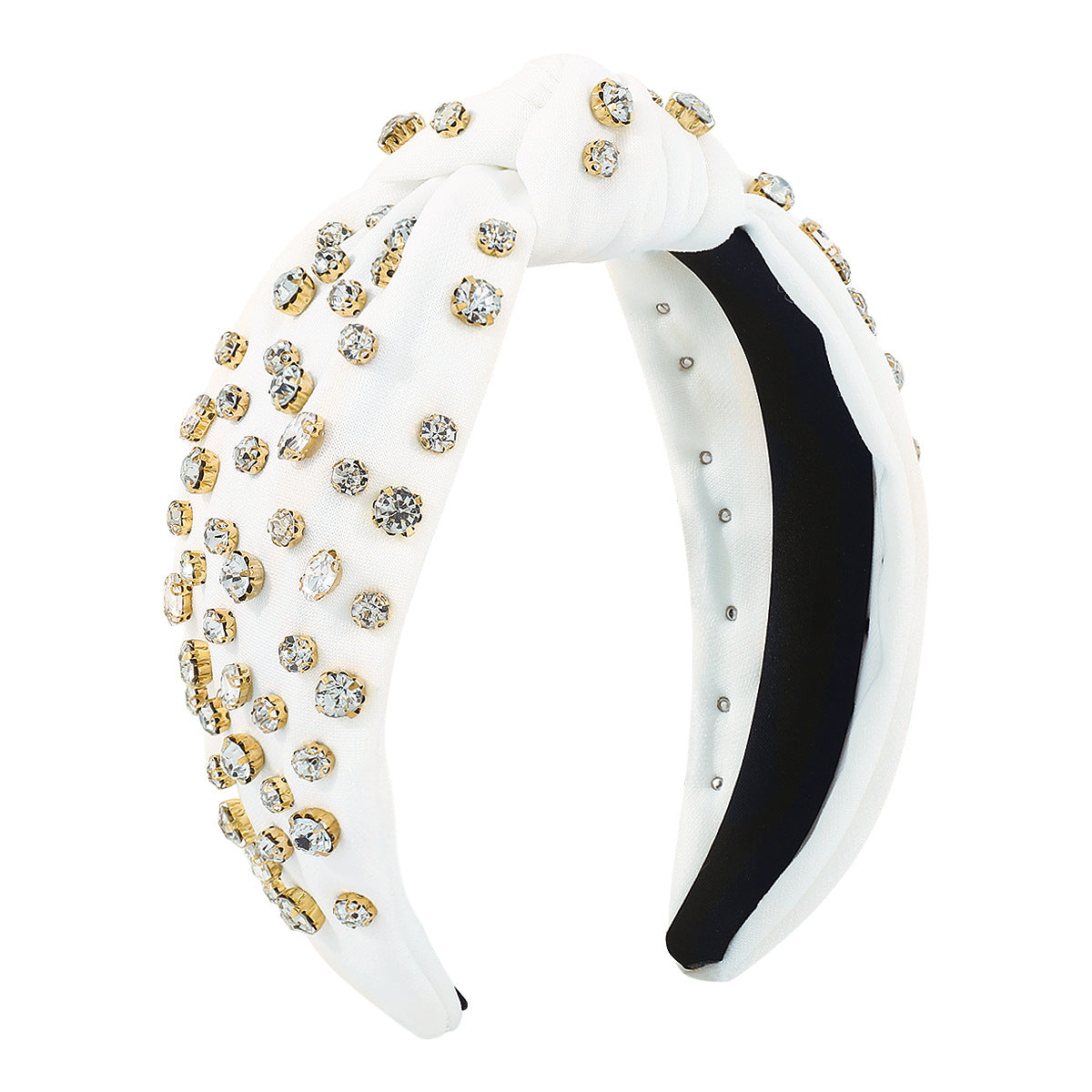 Wholesale Diamond Wide Edge Knotted Fabric Headband