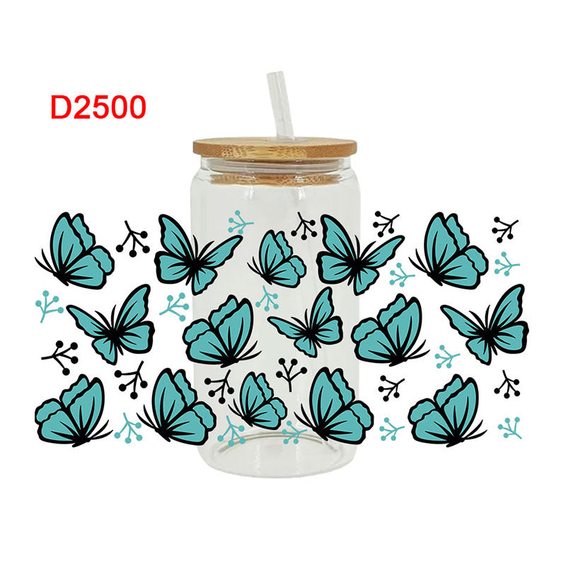 Wholesale Cartoon printing heat transfer Cup sticking 16OZ UV DTF WRAPS