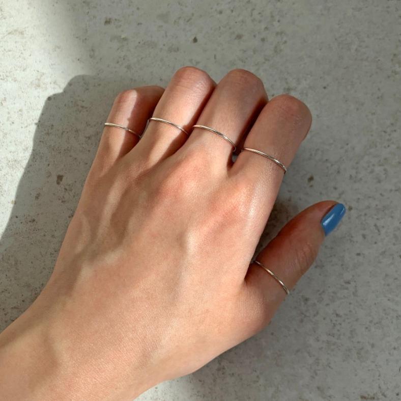 Wholesale Sterling Silver Glossy Simple Line Thin Ring