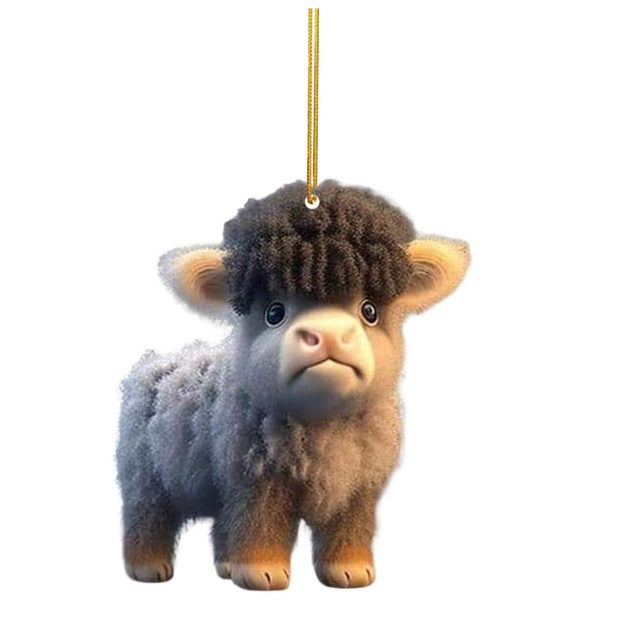 Wholesale Cute Cartoon Cattle Christmas Tree Decorations Acrylic Decorations